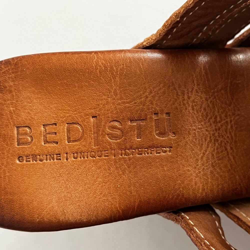 Bed Stu GINA II Wood Wedge Strappy Open Toe Leather Sandals - Picture 6 of 12